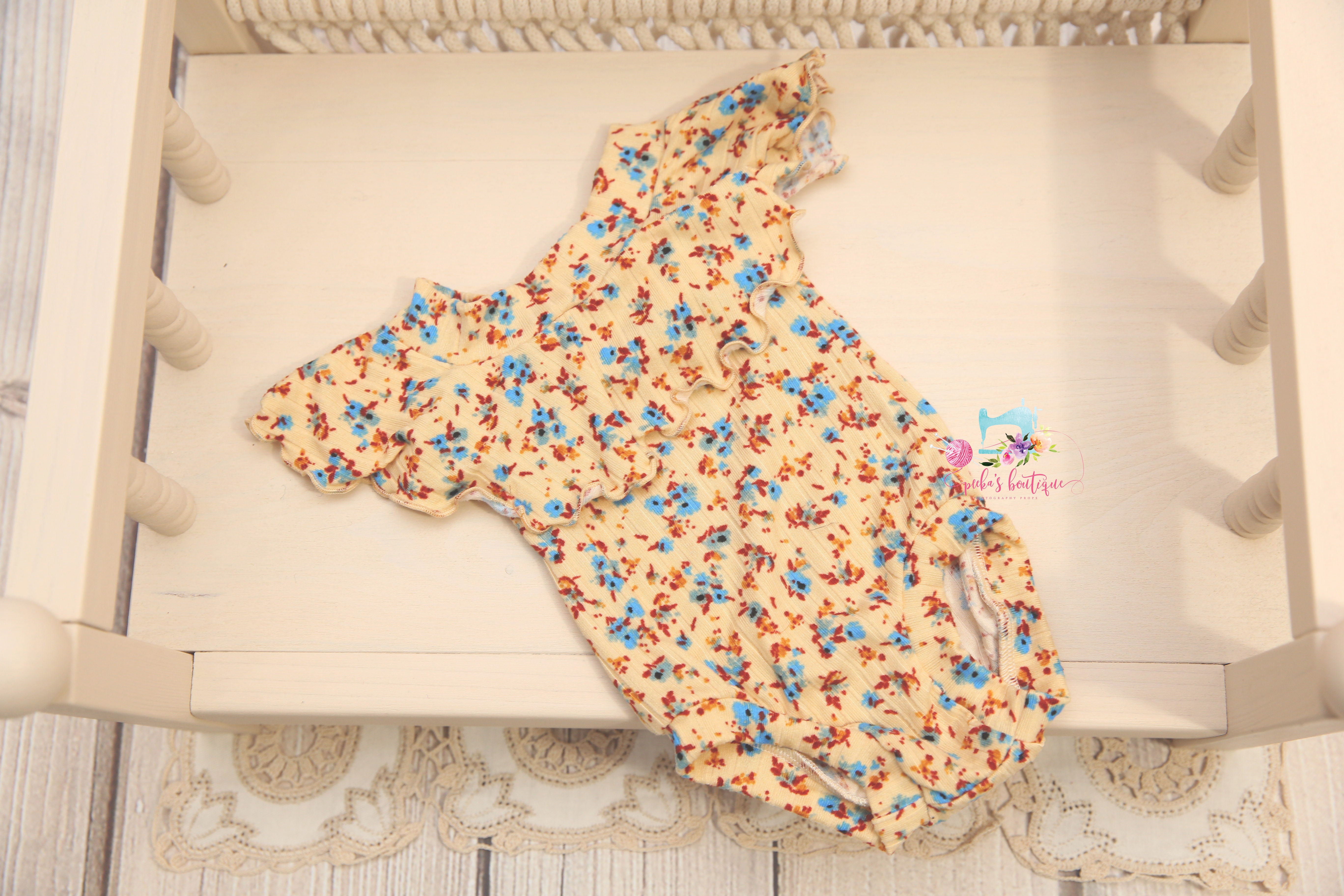Lilly Romper; Newborn to sitter; Spring Poppies- MADE TO ORDER