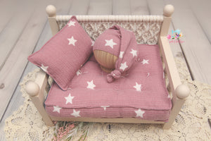 Newborn Boy/Girl Sleepy Cap- Pink/Blue Stars- MADE TO ORDER