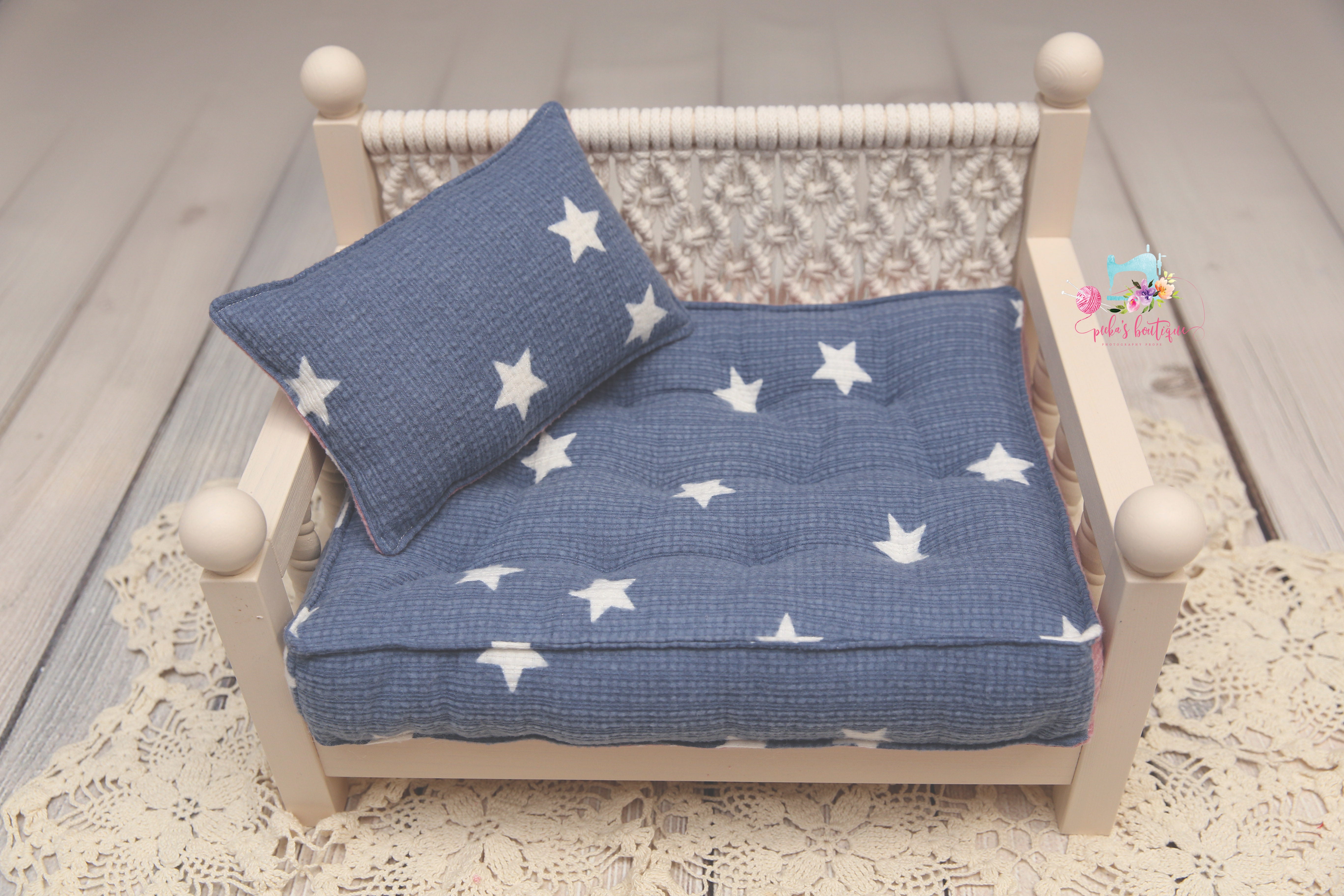 MADE TO ORDER- REVERSIBLE 2 Color Boy/Girl Stars- NB Mattress