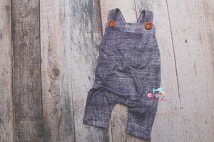Faux Denim Suspenders-Sitter Size- MADE TO ORDER
