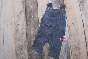 Faux Denim Suspenders-Sitter Size- MADE TO ORDER