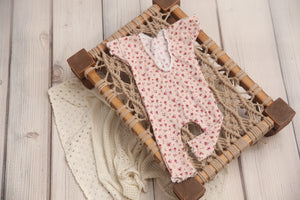 Newborn Madelyn Romper- Dainty Mauve Florals- MADE TO ORDER