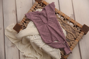 Newborn Madelyn Romper- Rainbow Eyelet- Elderberry- MADE TO ORDER