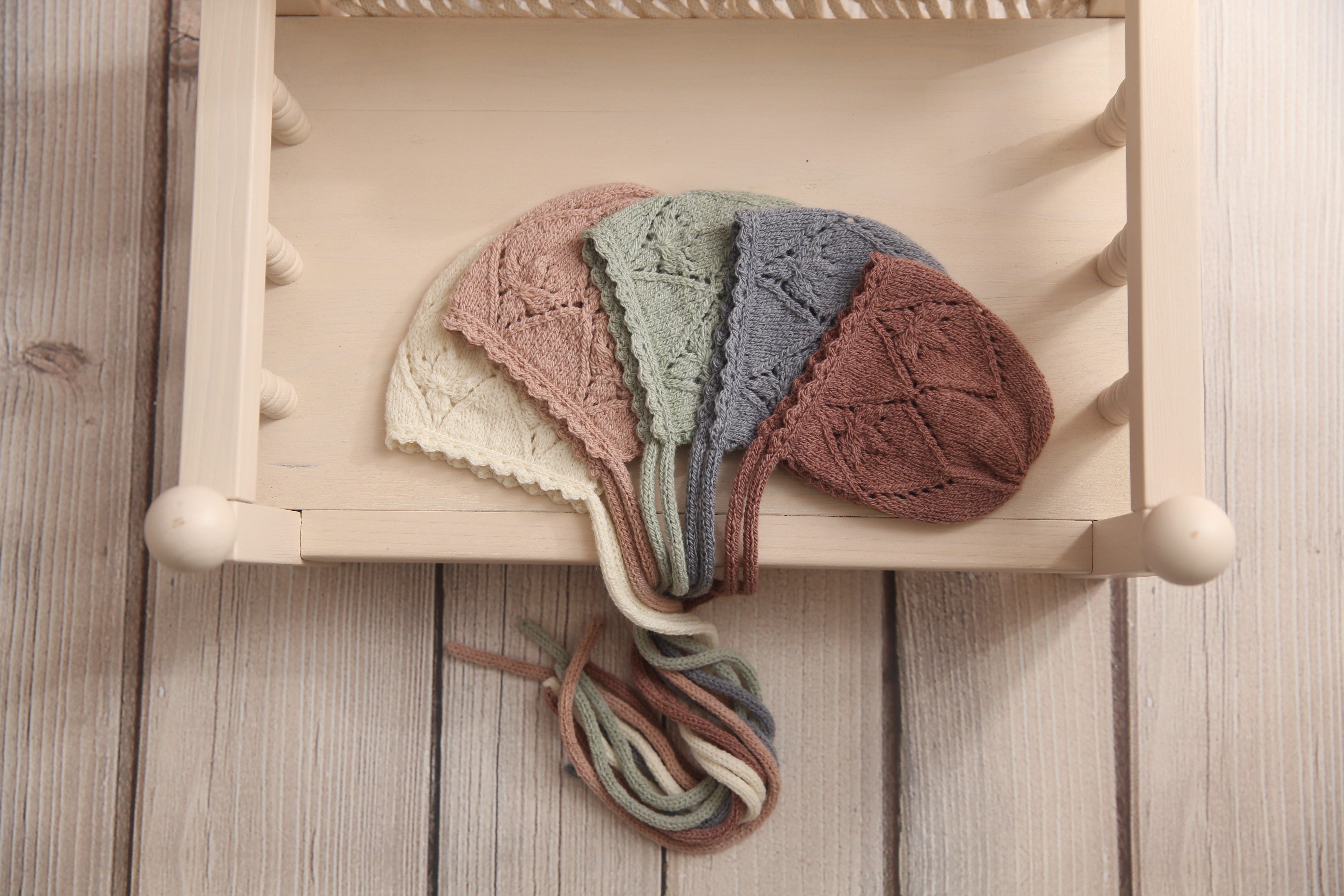 Knit Newborn Bonnet and/or wrap- Solid Blossoms- Made To Order