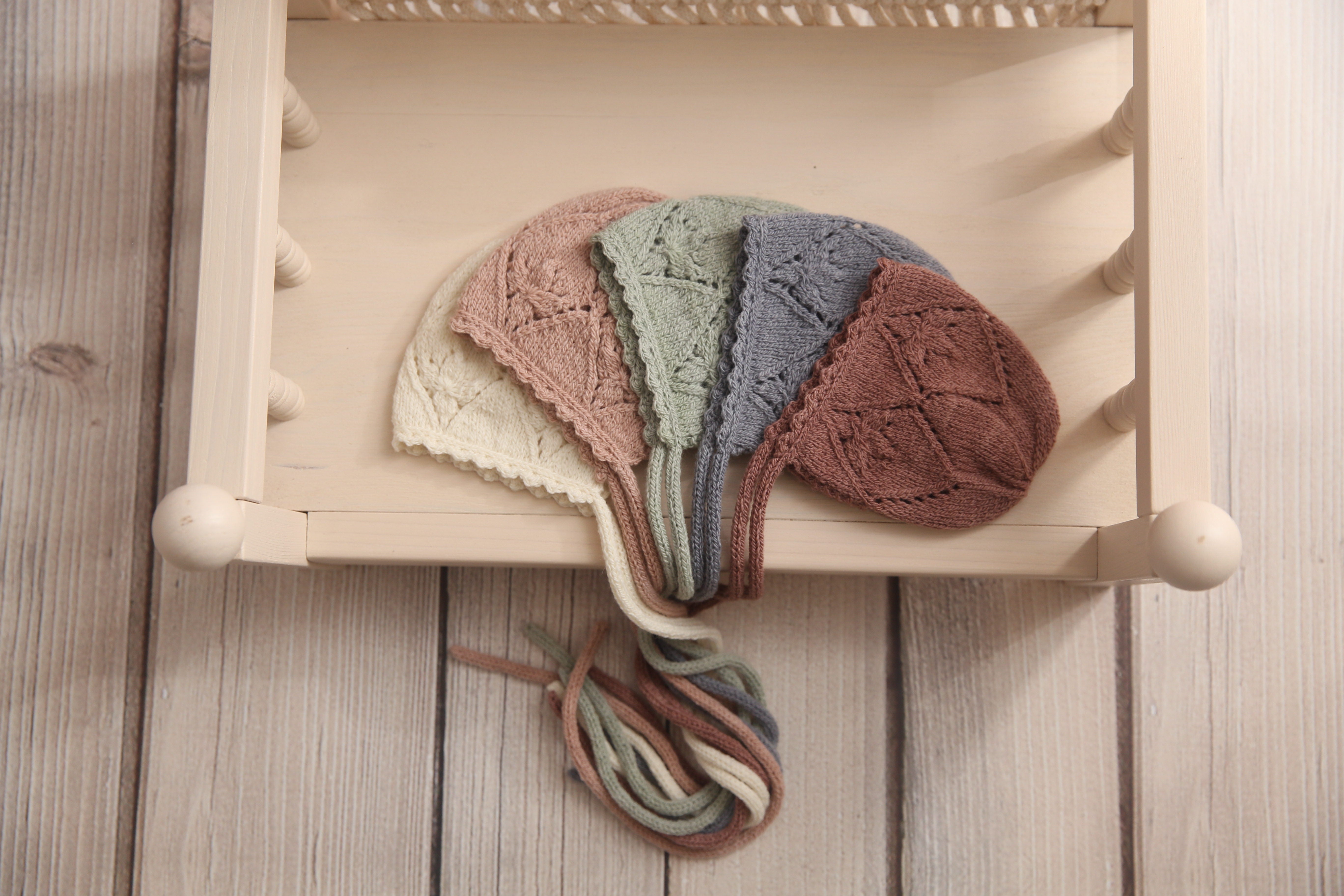 Knit Newborn Bonnet and/or wrap- Solid Blossoms- Made To Order