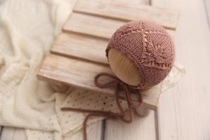 Knit Newborn Bonnet and/or wrap- Solid Blossoms- Made To Order