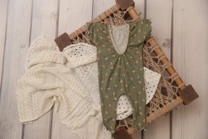 Newborn Madelyn Romper- Sunflowers- MADE TO ORDER