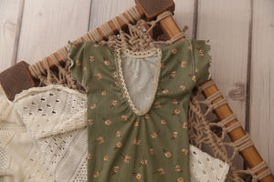 Newborn Madelyn Romper- Sunflowers- MADE TO ORDER