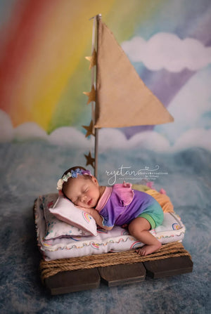 Lilly Romper; Newborn; Rainbow Ombre; MTO