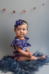 Lilly Romper; Newborn to sitter; Original Stars & Stripes- MADE TO ORDER