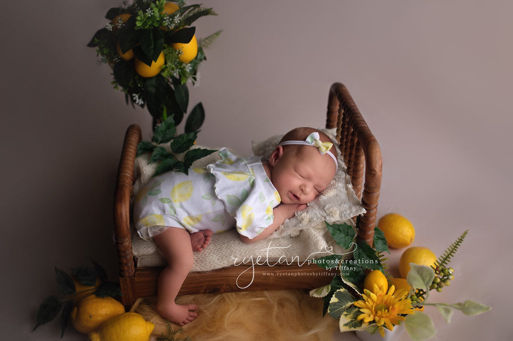 Lilly Romper; Newborn; Lemons; MTO