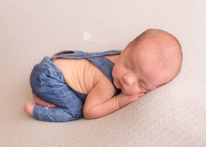 Newborn or Sitter Linen Suspenders- MADE TO ORDER- Dusty Blue