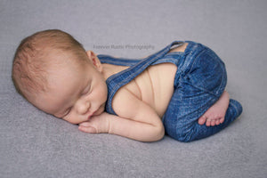 Newborn or Sitter Linen Suspenders- MADE TO ORDER- Dusty Blue