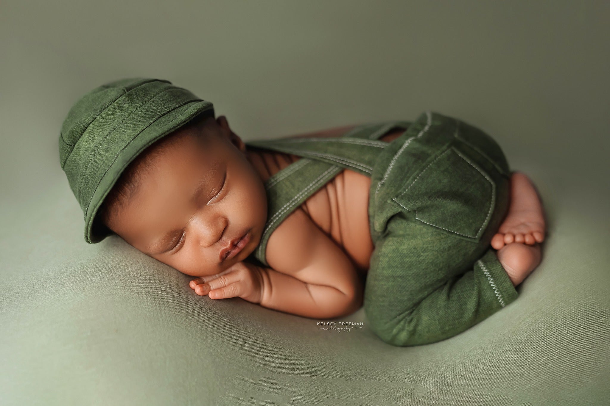 Newborn Boy Cap and/or Suspenders- Forest Green- MADE TO ORDER