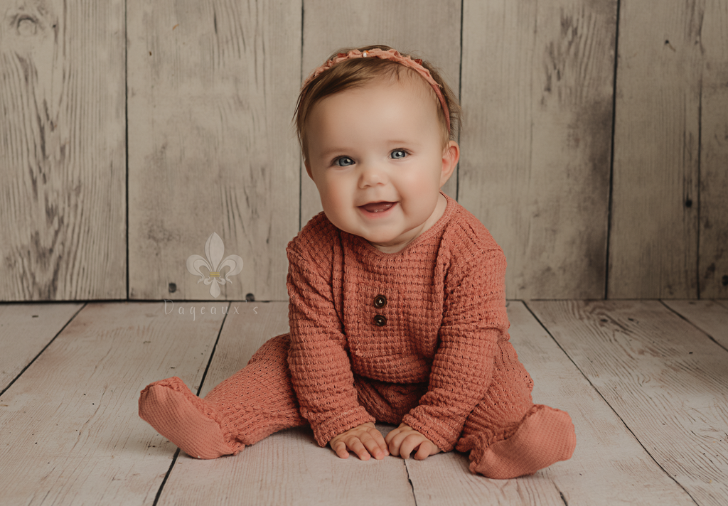 *NEW DESIGN* Chunky Waffle Footie Jammies- SITTER (6-9 MONTH)- MADE TO ORDER