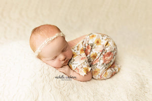 Newborn Madelyn Romper- Dainty Mauve Florals- MADE TO ORDER