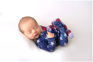 ORIGINAL Newborn Stars & Stripes Footie Jammies- MADE TO ORDER