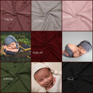 Newborn Distressed Pants, Suspenders AND/OR Sleepy Cap- MADE TO ORDER