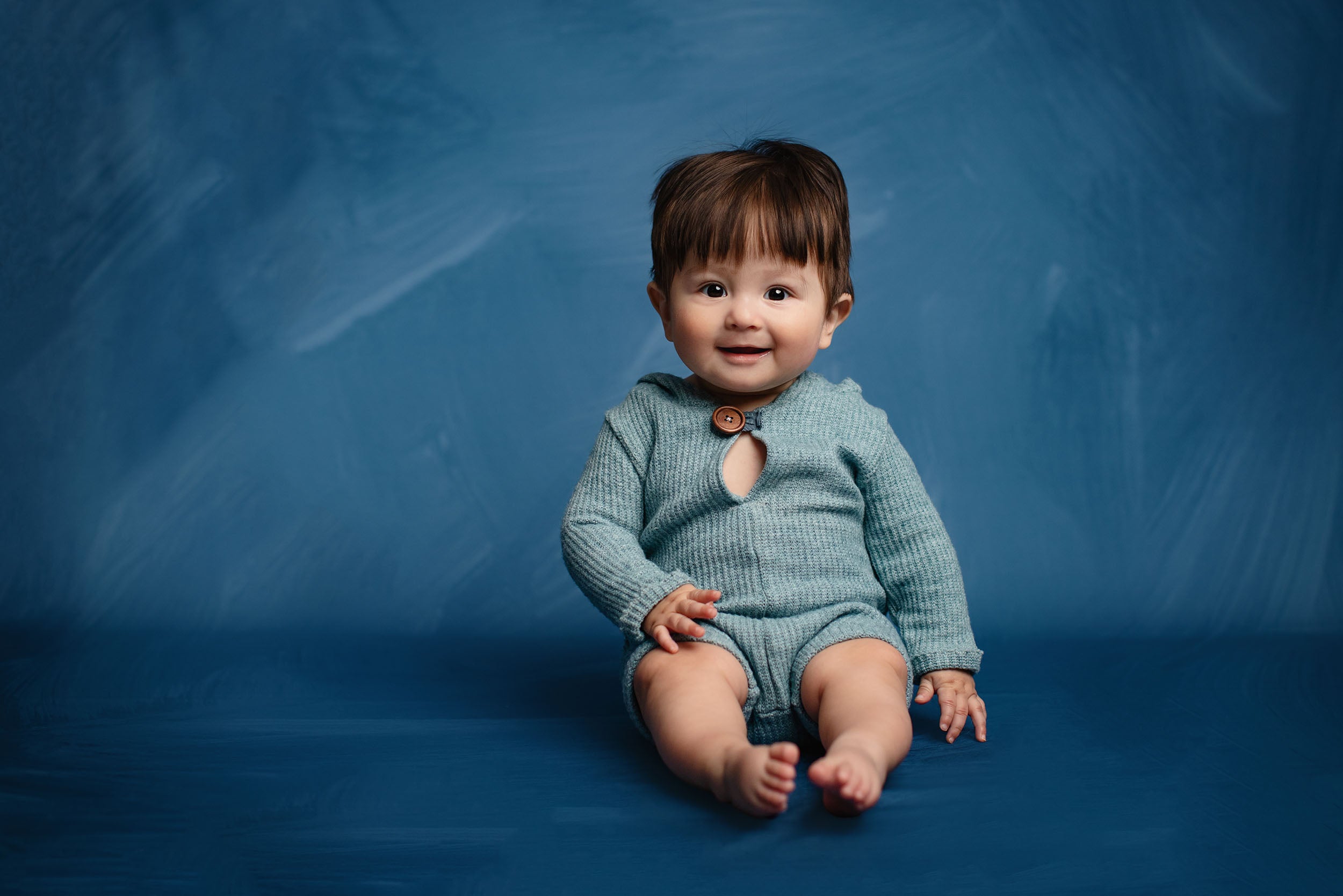 CUSTOM Ryan- Newborn/Sitter Boy Hooded Sweater Romper- Made to Order