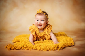 Kinsley Newborn or Sitter (6-12 OR 12-18 Month) Rainbow- Sunshine Outfit- MADE TO ORDER