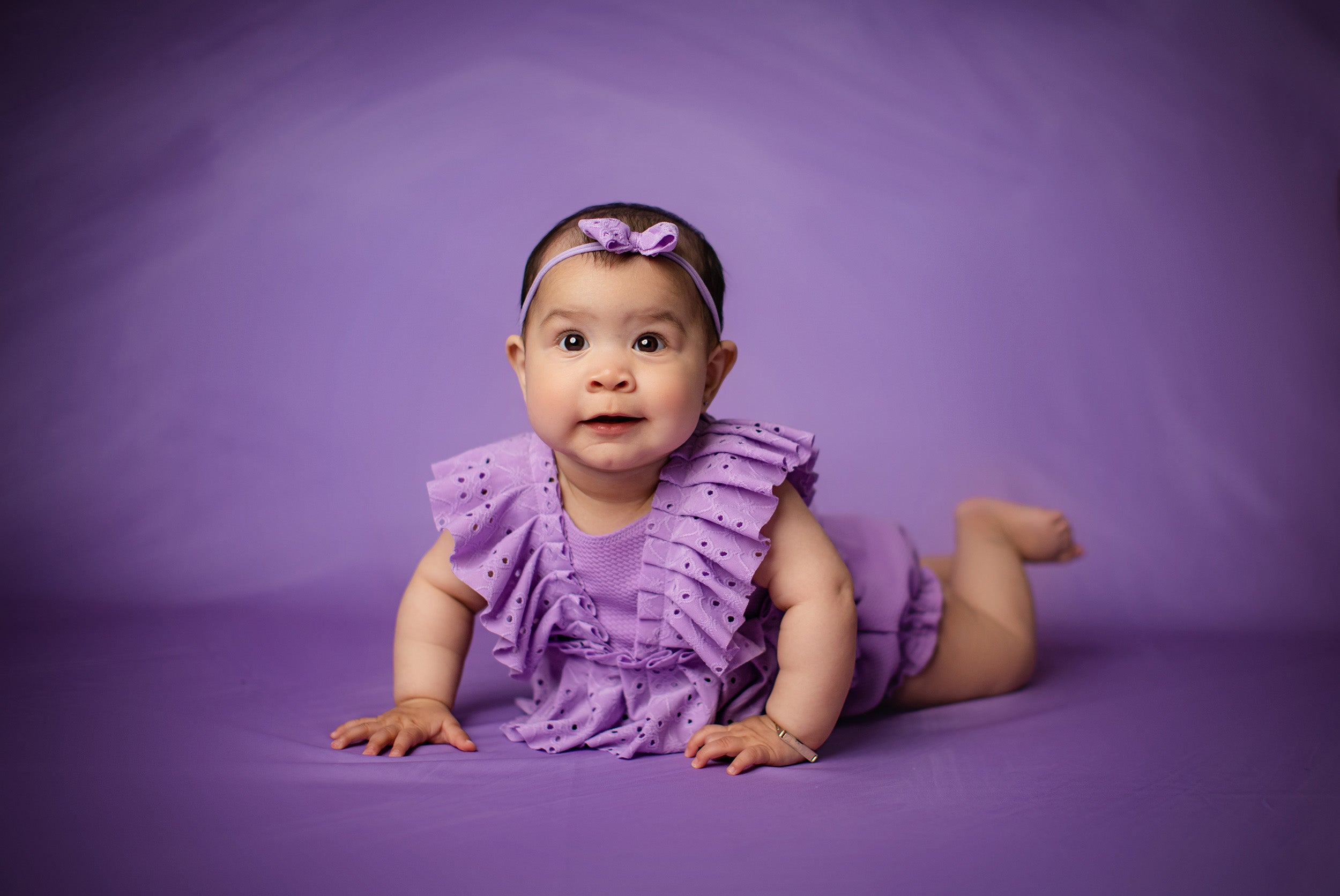 Kinsley Newborn or Sitter (6-12 OR 12-18 Month) Rainbow- Lavender Outfit- MADE TO ORDER