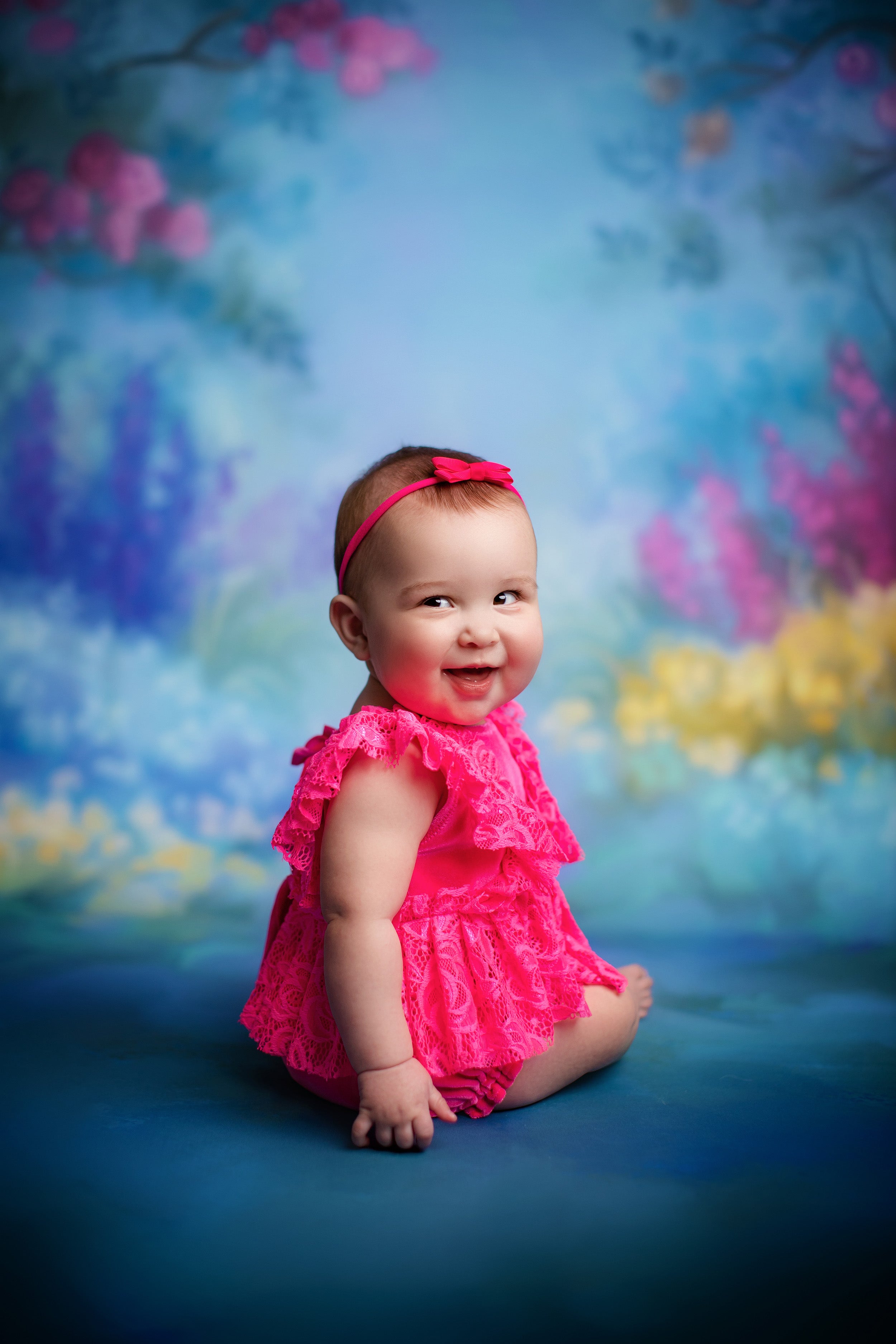 SOLD OUT- MESSAGE TO ORDER Kinsley Newborn or Sitter (6-12 Month) Hot Pink Outfit- MADE TO ORDER