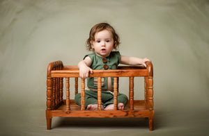 Syler Newborn or Sitter  (6-9 month) Vest & Pants Set- Green w/ Modern Rainbow- MADE TO ORDER