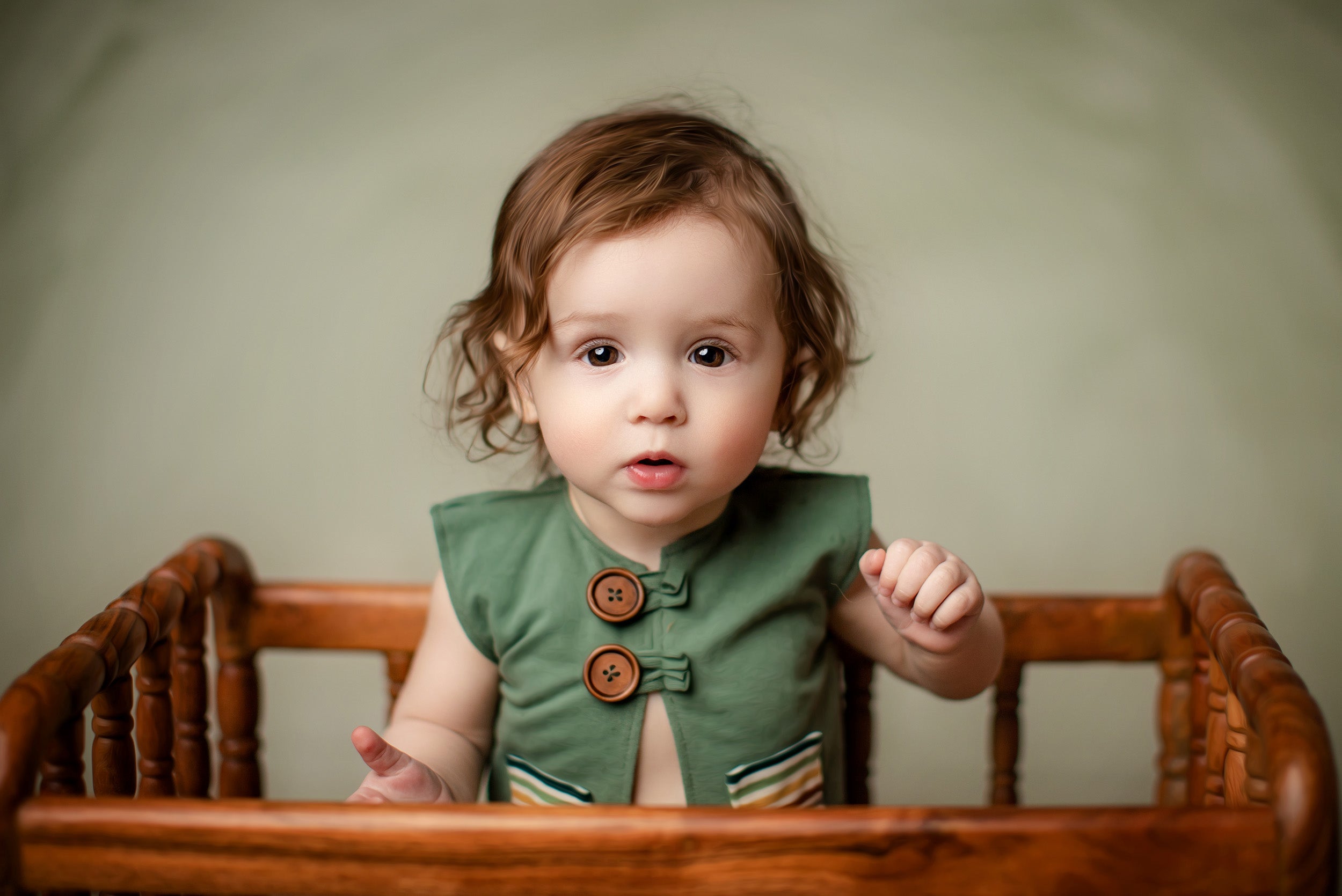 Syler Newborn or Sitter  (6-9 month) Vest & Pants Set- Green w/ Modern Rainbow- MADE TO ORDER