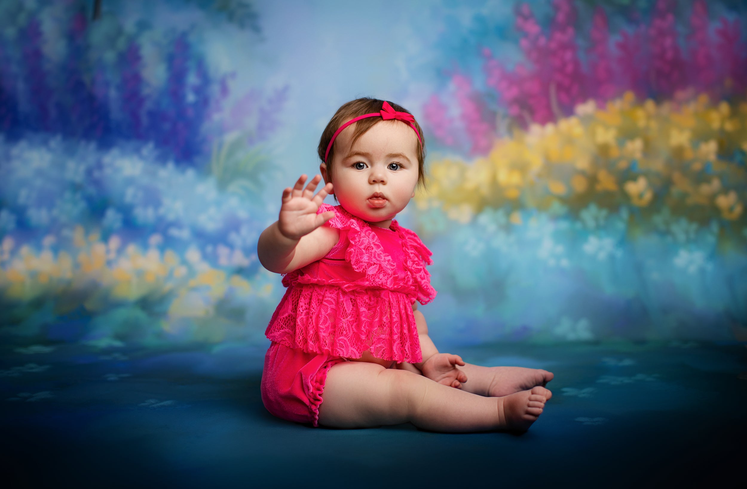 SOLD OUT- MESSAGE TO ORDER Kinsley Newborn or Sitter (6-12 Month) Hot Pink Outfit- MADE TO ORDER