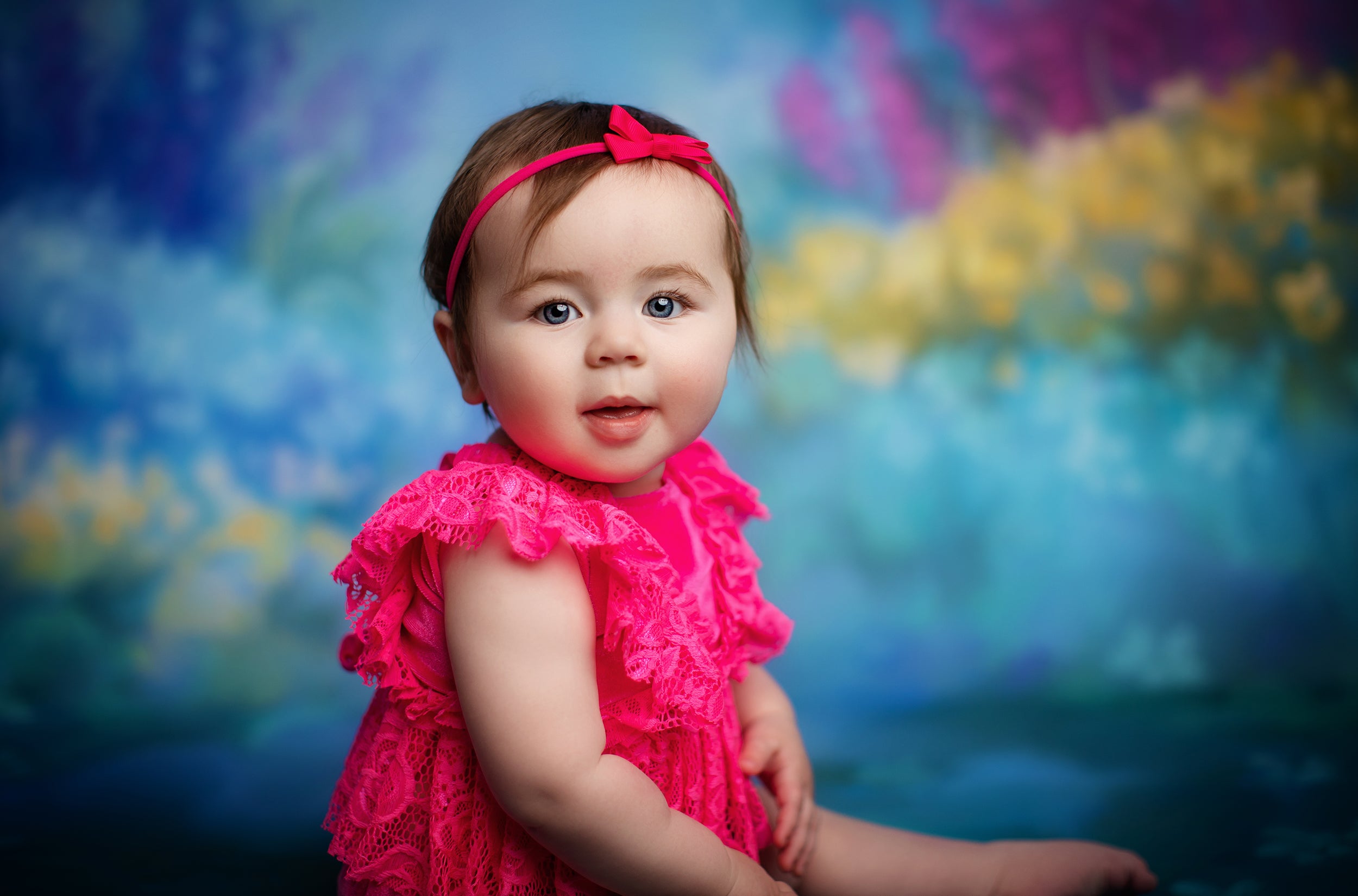 SOLD OUT- MESSAGE TO ORDER Kinsley Newborn or Sitter (6-12 Month) Hot Pink Outfit- MADE TO ORDER