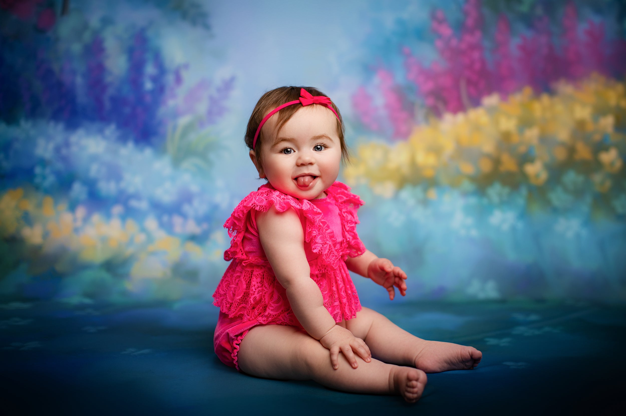 SOLD OUT- MESSAGE TO ORDER Kinsley Newborn or Sitter (6-12 Month) Hot Pink Outfit- MADE TO ORDER